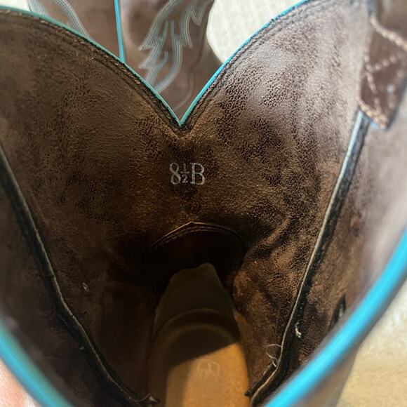 Ariat Round Up Bella Brown Western Leather Boots Size 8.5 - Picture 8 of 10